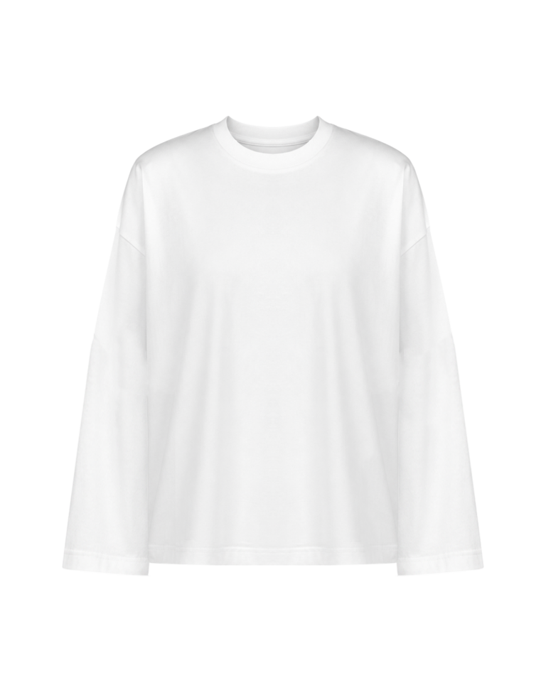 Biały longsleeve boxy