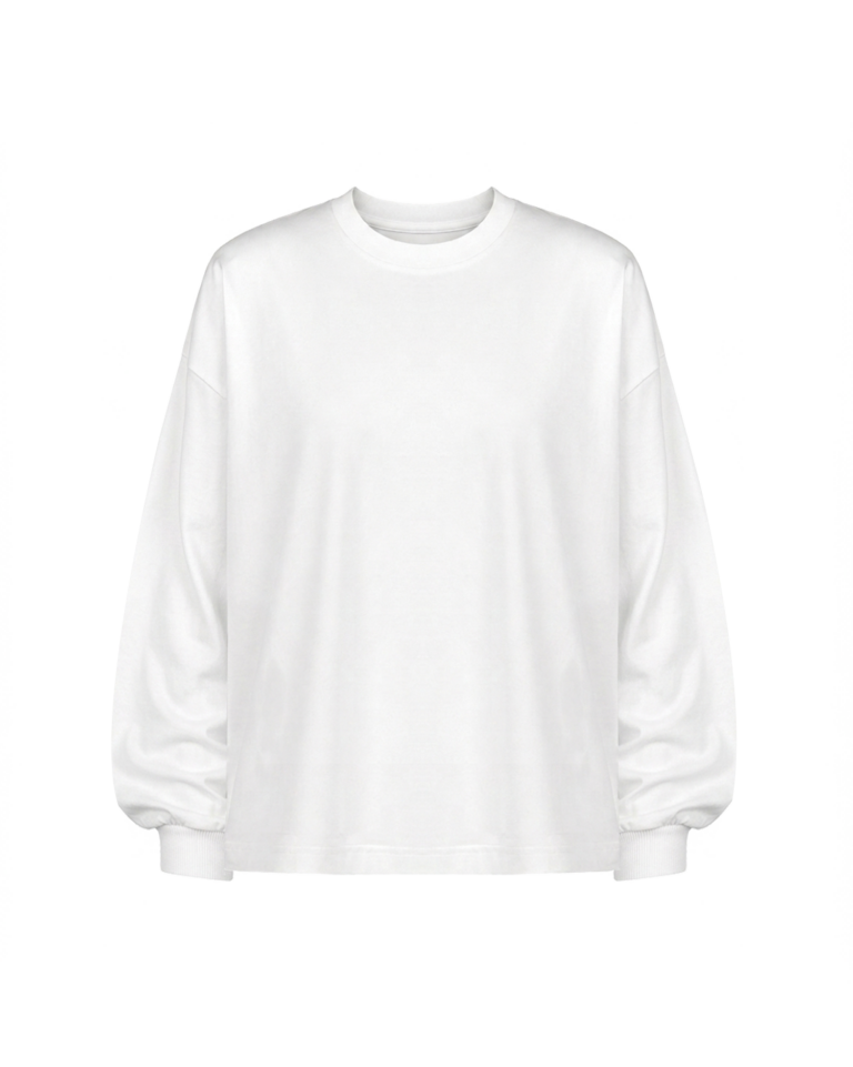 Biały longsleeve boxy
